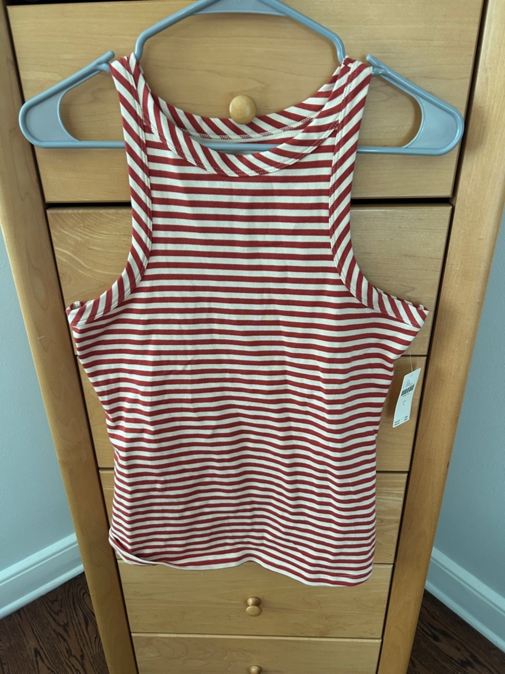 Maeve Red & White Striped Tank Top, NWT, Large